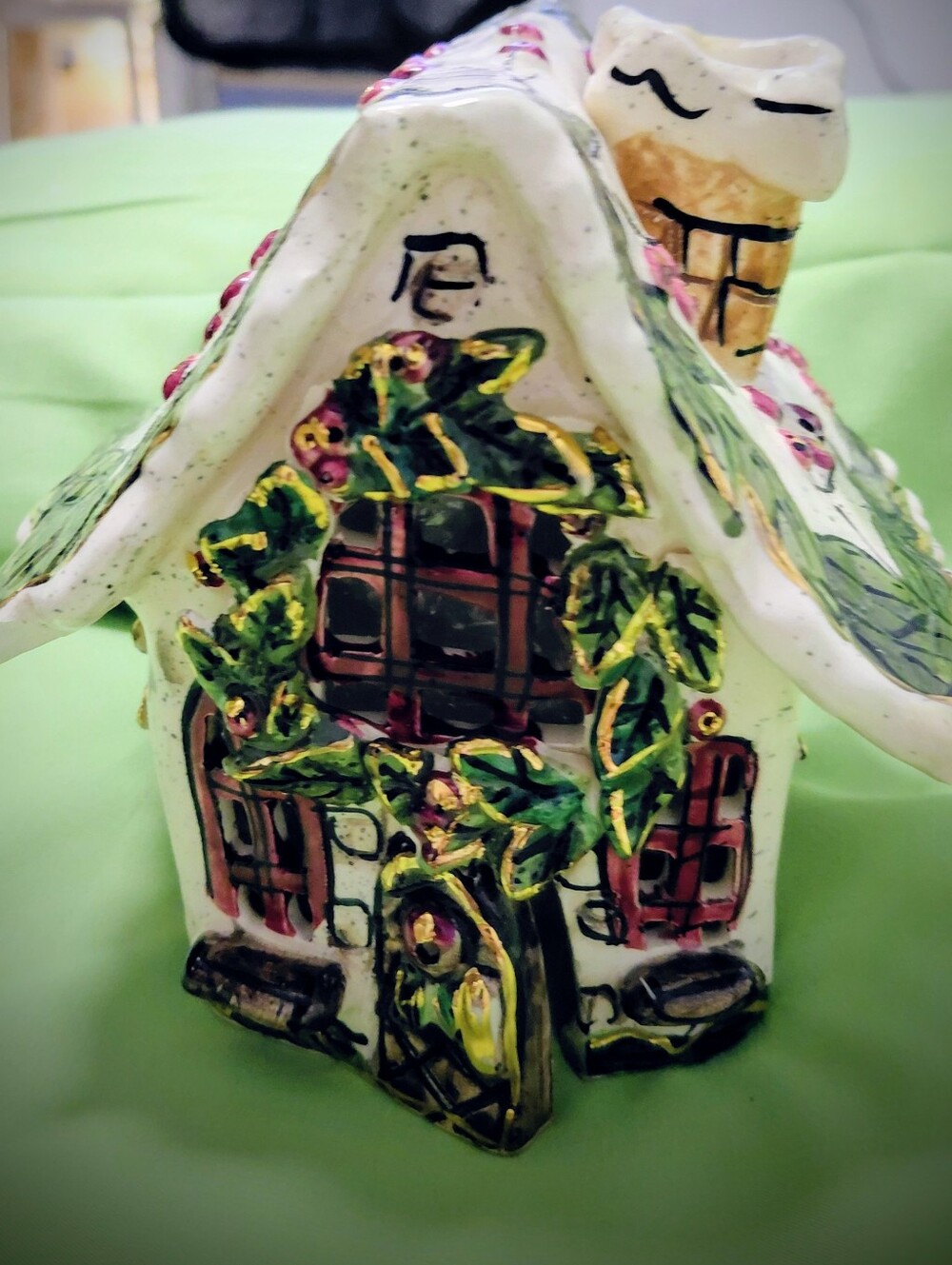 The Cutest Little Christmas House 5x4.5" Put A Tea Candle Or Little Light Inside
